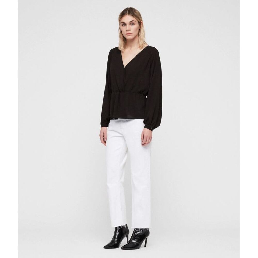 ALLSAINTS Lasia Peplum Hem Blouse
